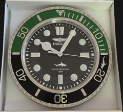 Invicta Pro Diver 14″ Wall Clock Hammerhead Master of the Ocean Green/Black NEW