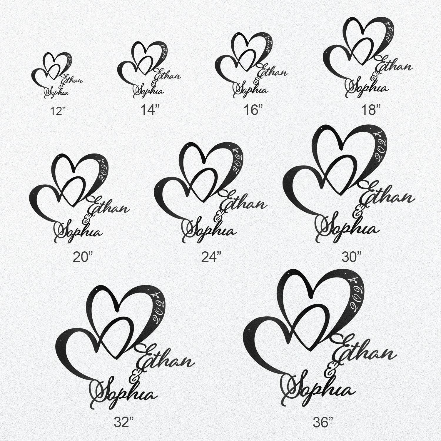 Personalized Wedding Heart Metal Sign, Custom Name Wall Decor gallery
