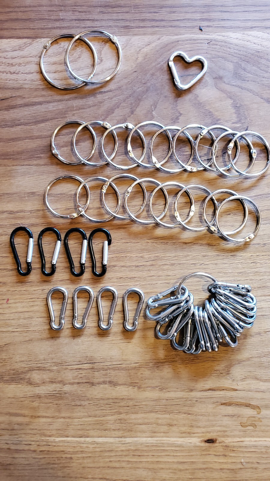 49 PCS Key/Binder Rings, mini accessory carabiner clips, NEW gallery
