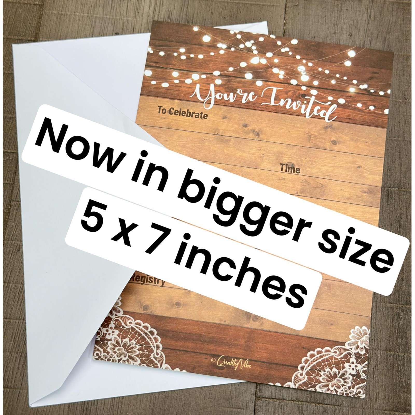 25 PCS Rustic Invitations & Envelopes Wedding Bridal Shower Birthday Party gallery