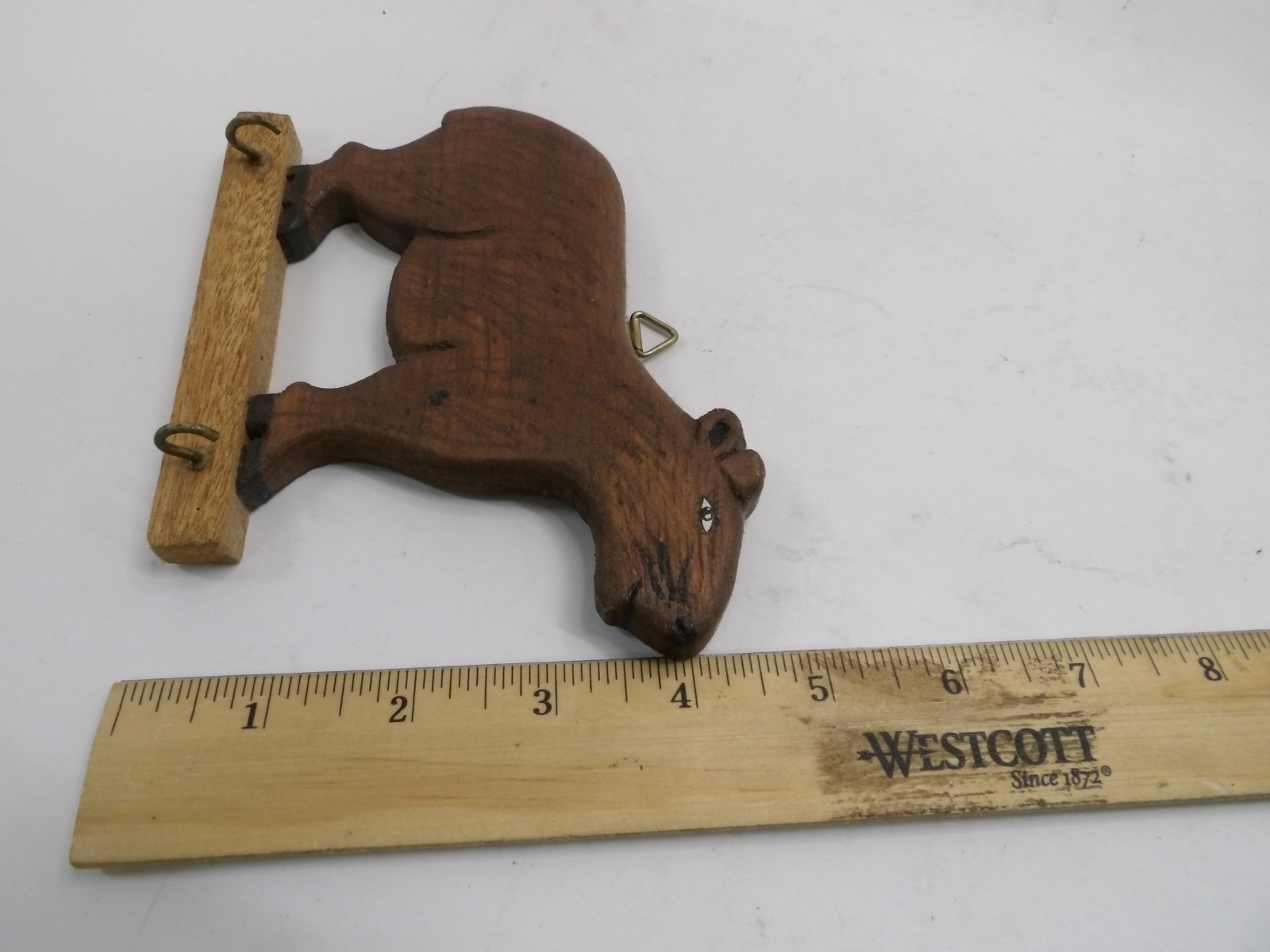 Handcrafted Wooden Capybara Wall Key Holder Rustic Animal Decor gallery