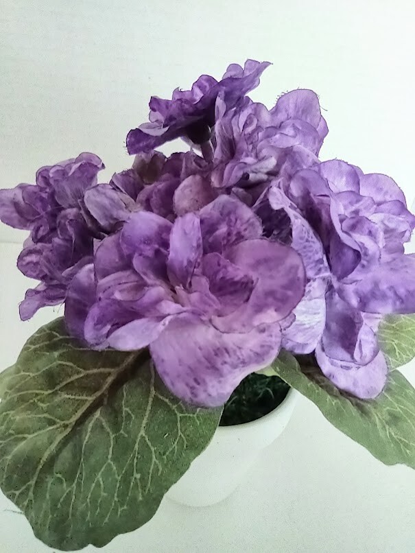 ARTIFICIAL 6" Miniature African Violet - PURPLE gallery