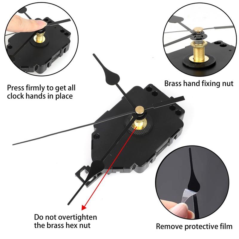 Quartz Pendulum Wall Clock Movement DIY Kit Silent Repair Parts w/2 Pairs Hands gallery