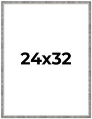 24×32 Frame Silver Grey Distressed Solid Wood Picture Frame | 0.75 Inch Moulding