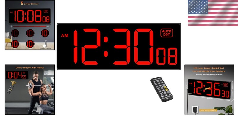 Gym Countdown Timer with Remote Control - Large Red Display gallery