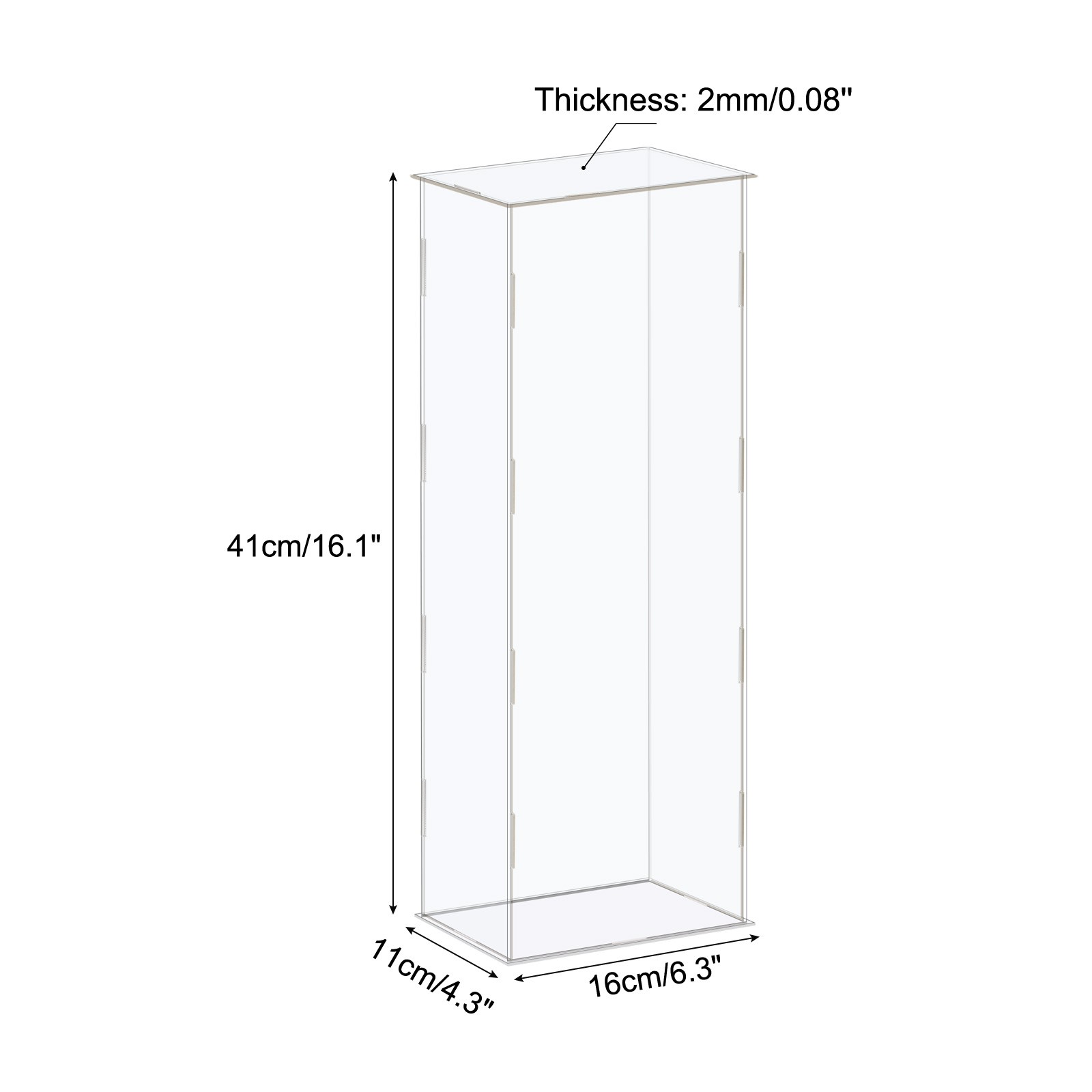 Display Case Box Acrylic Box Transparent Showcase 16x11x41cm for Collectibles gallery