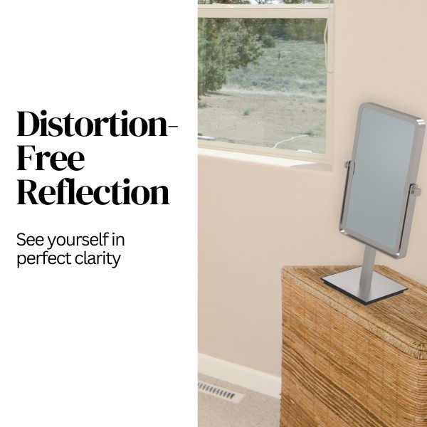 Aptations Mirror Image Rectangular Free Standing Mirror, Brushed Nickel gallery
