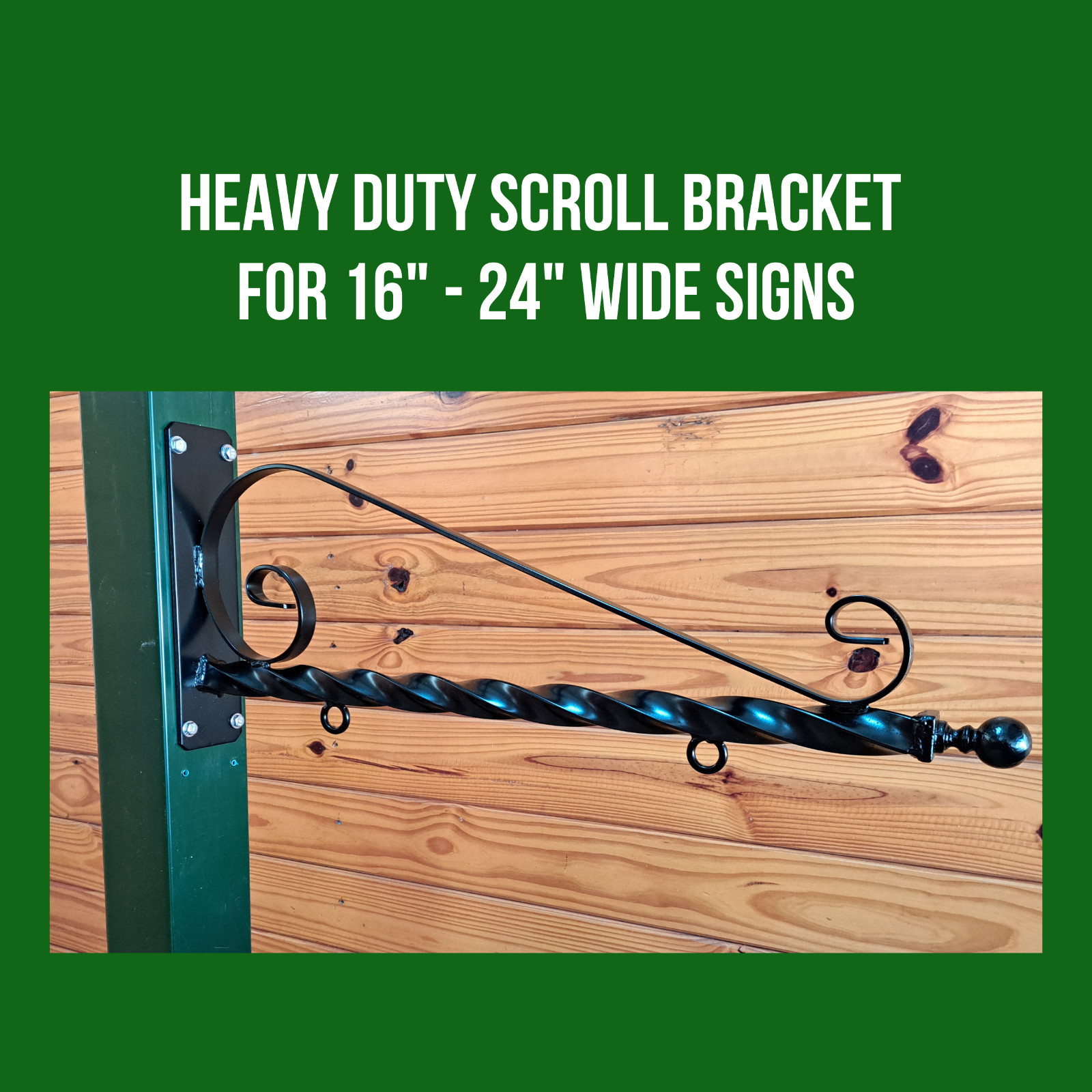Scroll Bracket For 16"-24" Sign, Heavy Duty Wall Mount Bracket for Hanging Signs gallery