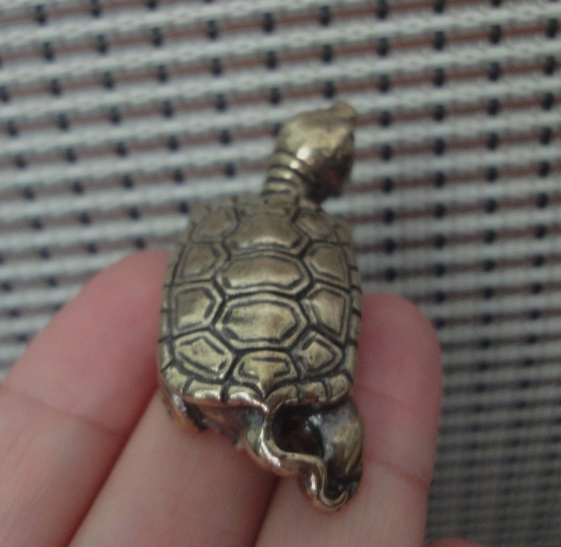 Solid Brass Turtle Decorative Figurine Small Animal Bronze Color Statue gallery