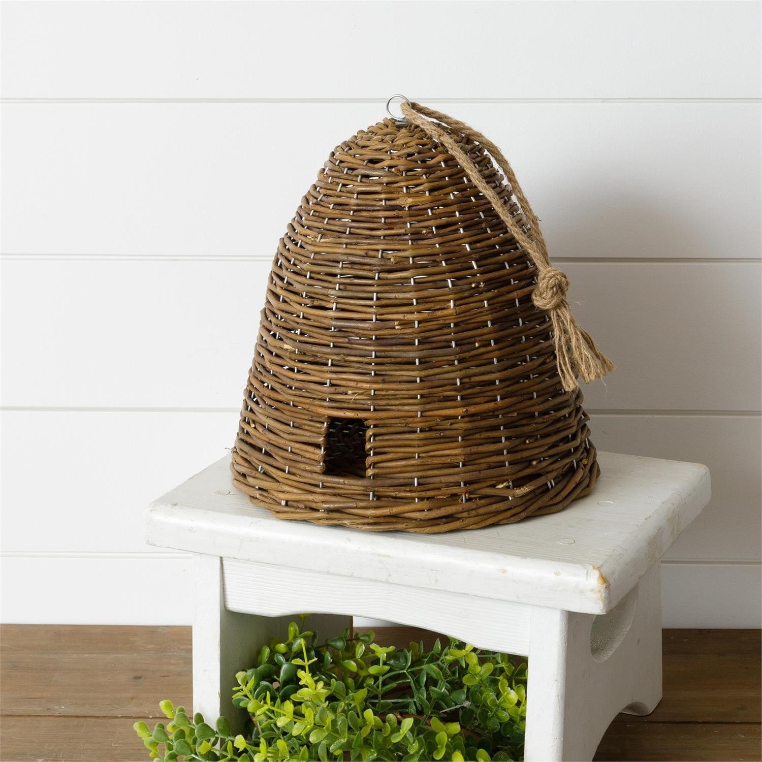 New Primitive Rustic GRAPEVINE BEE HIVE SKEP Hanging 10" gallery