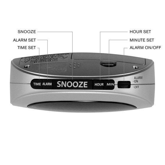 Digital Sharp Alarm Clock, Cosmic Silver, Easy to Set Controls, Red LED Display gallery
