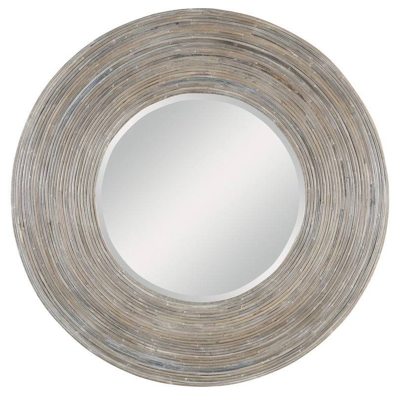 Uttermost 08173 Vortex 47" Diameter Circular Framed Accent Mirror - White gallery