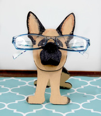 Custom German Shepherd Glasses Holder Hand Painted Wooden Dog Eyeglass Stand