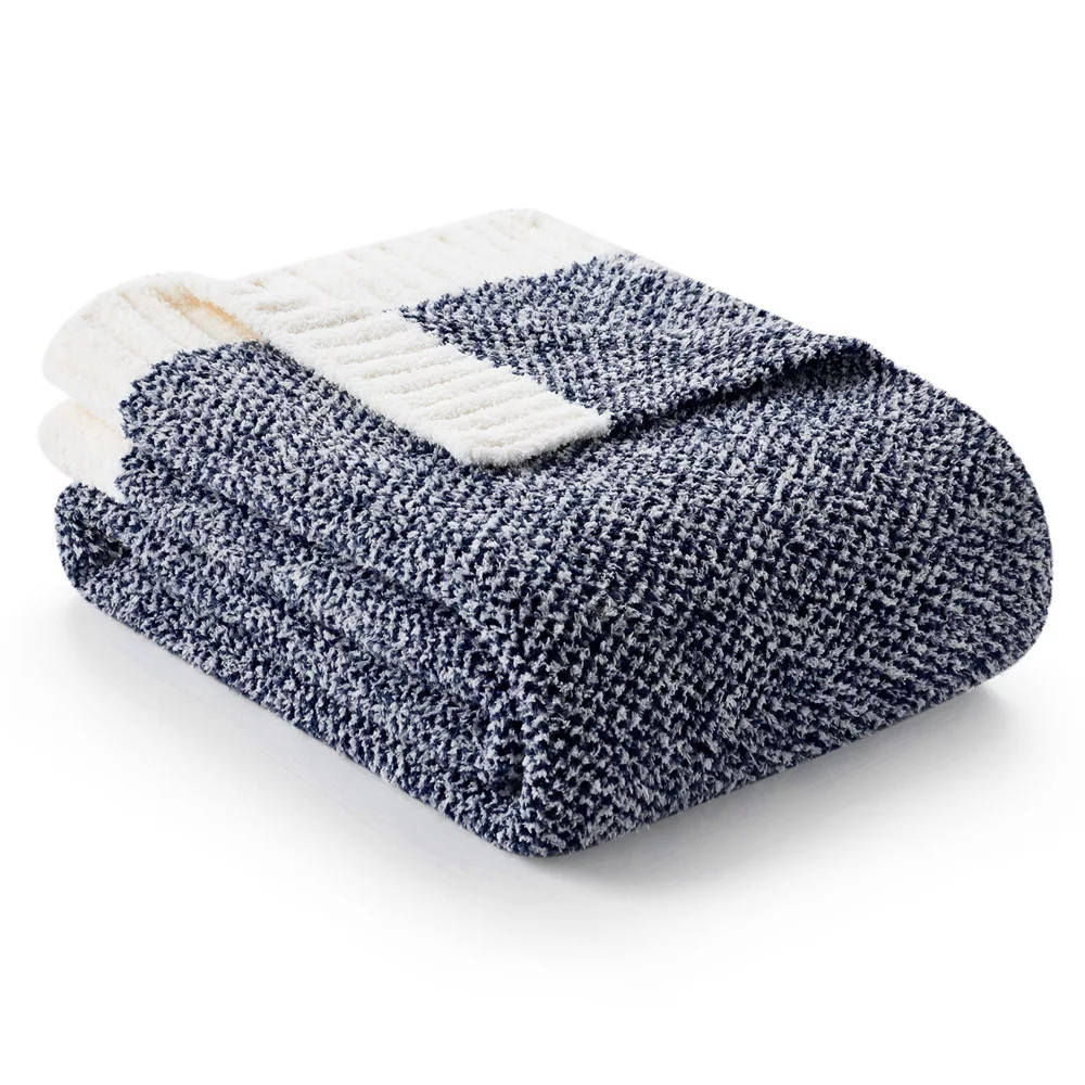 Soft Knit Throw Blanket Cozy Reversible Bedding Blankets Snuggle Sac gallery