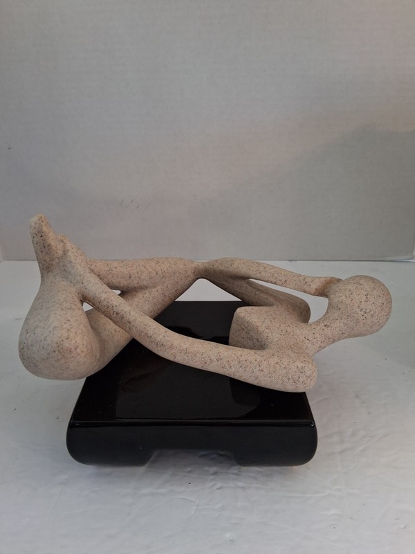 "Thinker" & " Reader" Abstract Sculpture Art Figures; Sandstone Resin; NWT; 2 Pc gallery