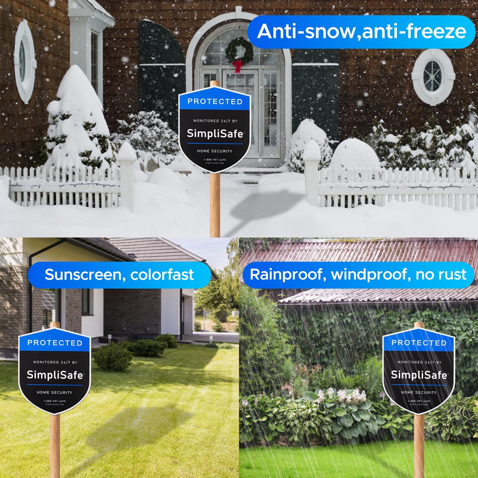 3PCS Yard Sign Compatible for Simplisafe Home Security System,And 3PCS Door/Wind gallery