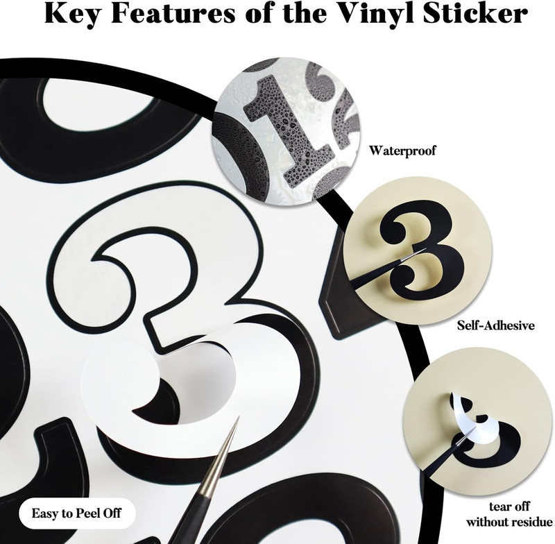 160 Pcs Black Number Stickers, 8 Sheets 2 Inch Self-Adhesive Vinyl 0-9 Sticker D gallery