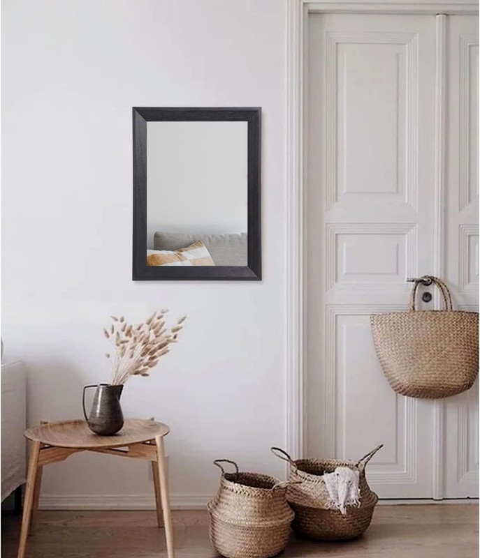Wall Mirror Black Rectangular Rustic Farmhouse Wall Decor for Bedroom Bathroo... gallery