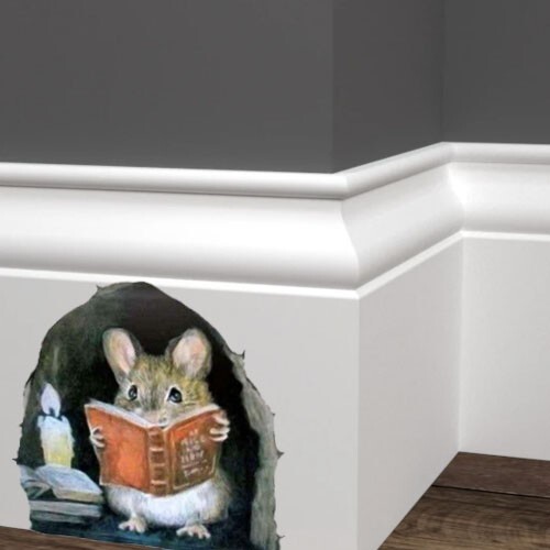 3D Mouse Wall Sticker Realistic Wall Decal Miniature Mouse Hole Cute Trendy gallery