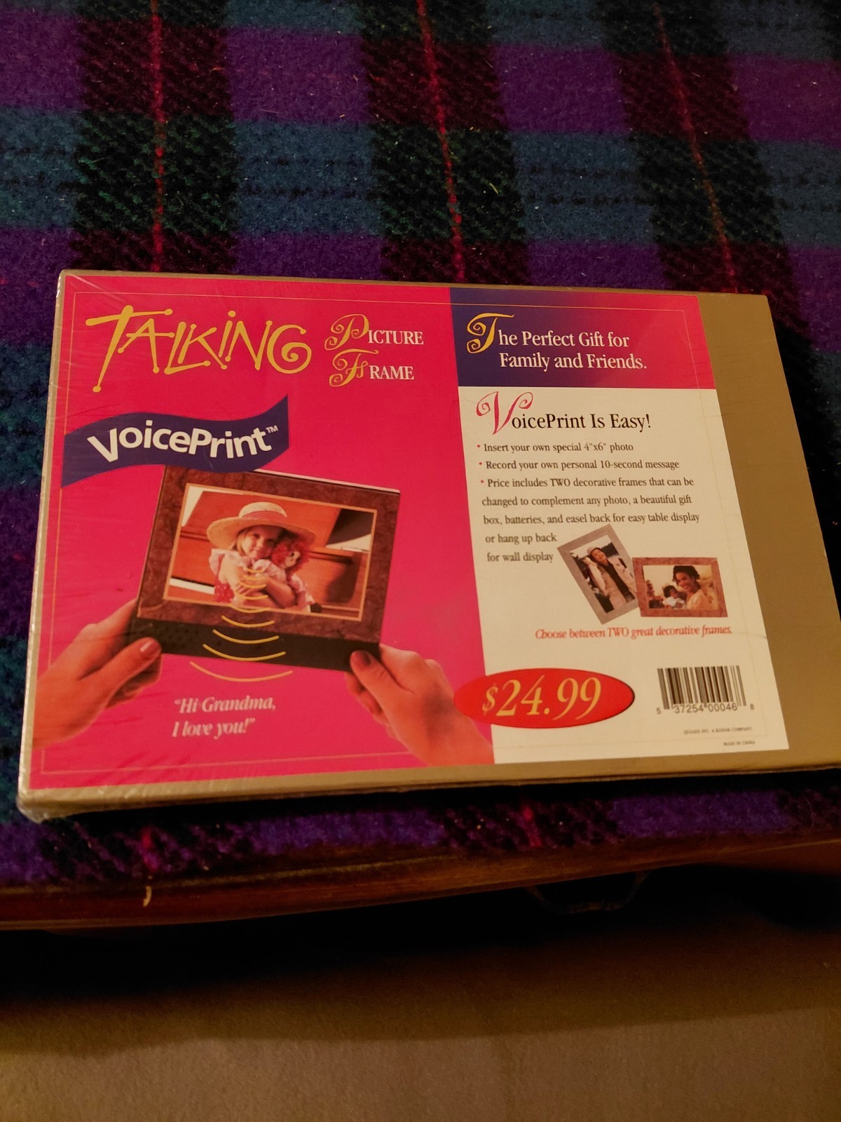 Talking Picture Frame - VoicePrint - Holds 4" x 6" Photo 10 Second Message NEW gallery