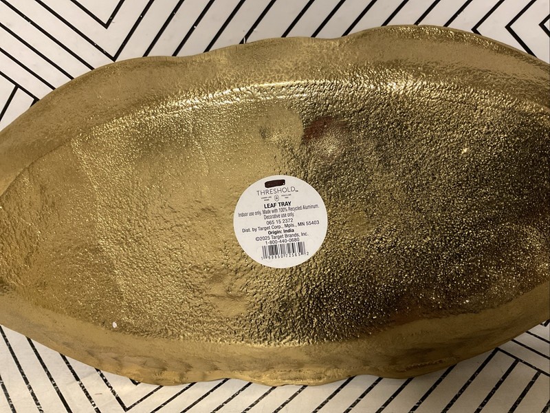 🍁 THRESHOLD Gold Leaf Tray -DECOR 🆕AS SHOWN gallery