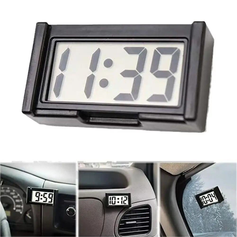 Mini Digital Clock Large Screen Car Dashboard Electronic Clock Self-adhesive Min gallery