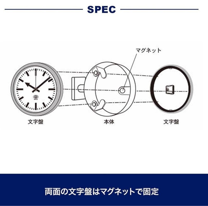 Dulton Double Face Clock 170D2 YR-0643 MAT BRICK/RAW Wall Japan NEW gallery