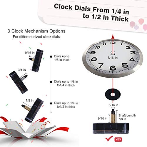 EMOON High Torque 12888 Clock Movement Mechanism with Total Shaft Length 7/8 in gallery