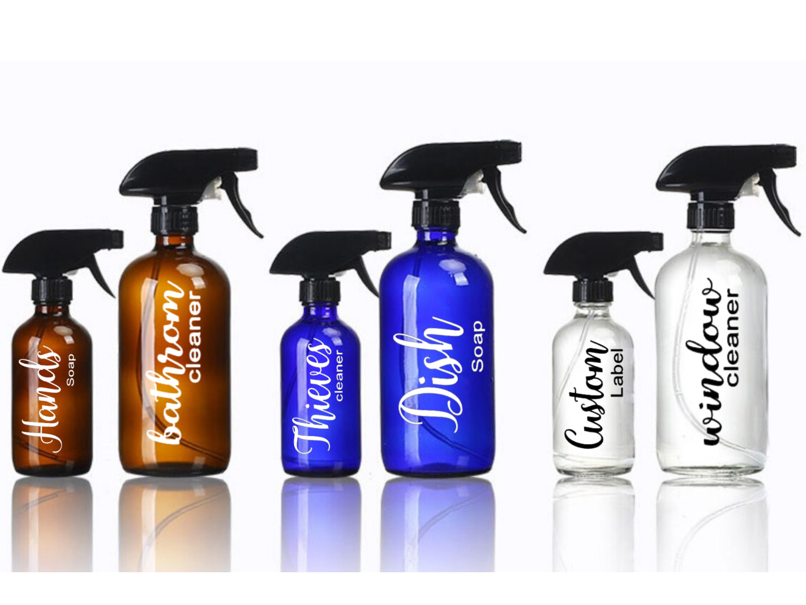 (6) Cleaner Labels Bundle, 16 oz spray bottle label, Essential Oil label,Decals gallery