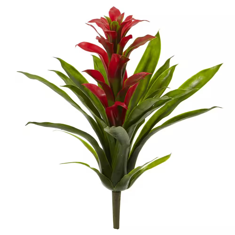Indoor 15 In. Bromeliad Artificial Flower (Set of 4) gallery