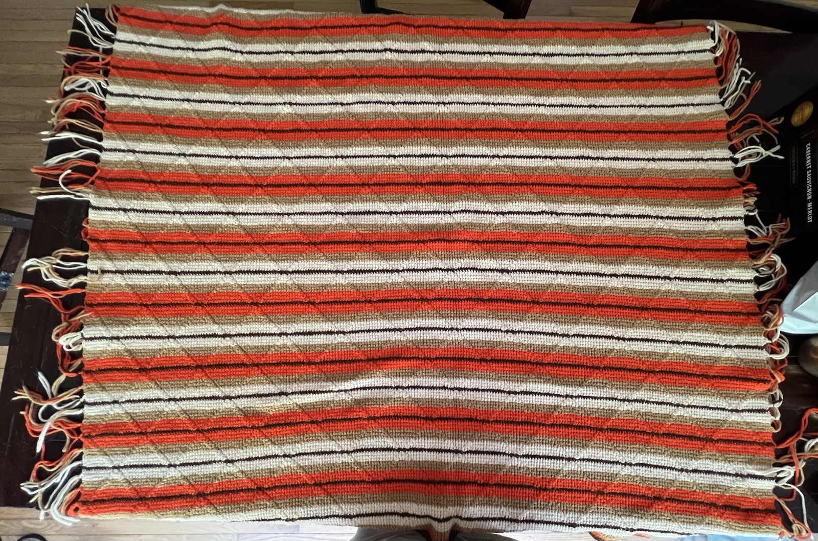 Handmade 55x50 Inch Crocheted Retro Multicolored Colorful Throw Blanket Afghan gallery