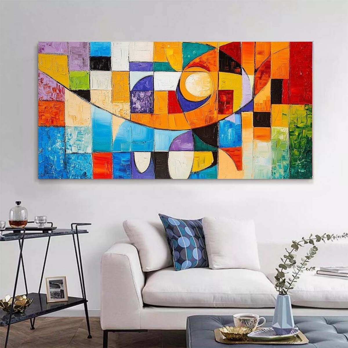 Green Modern Abstract Texture Hand Painted Oil Painting on Canvas Home Decor gallery