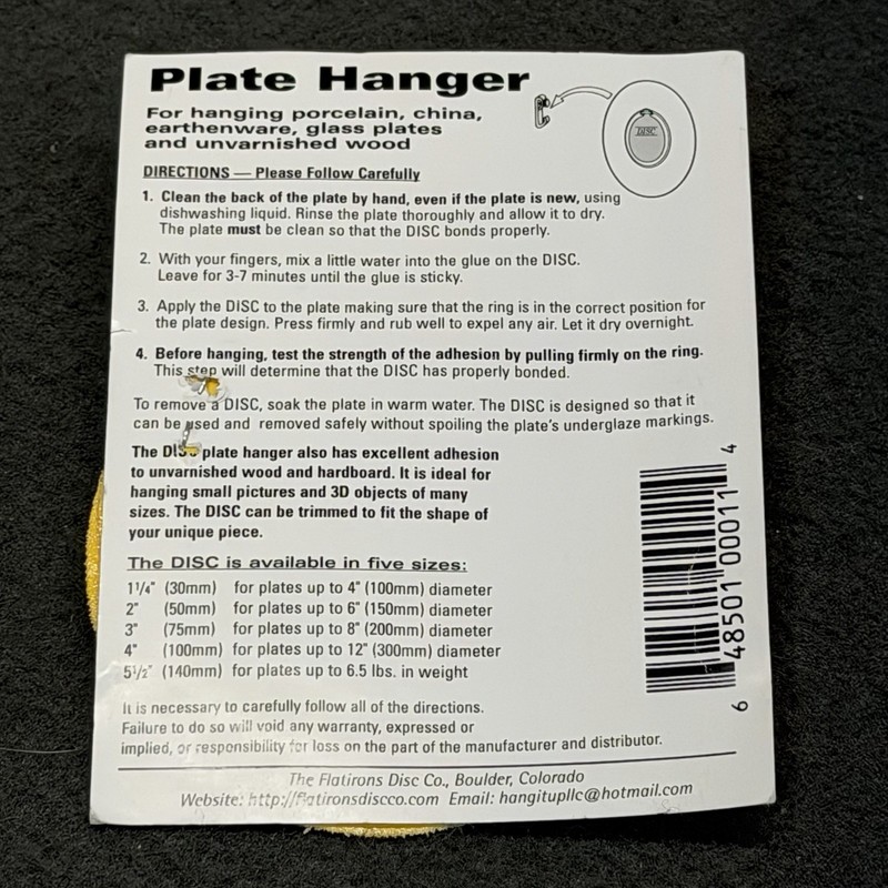Invisible Flatirons Disc Adhesive Medium Plate Hanger Set Of 4 - 3 Inch Hangers gallery