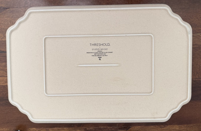 Threshold Designed with Studio McGee Beige Ceramic Decorative Tray 15.5" x 10" gallery