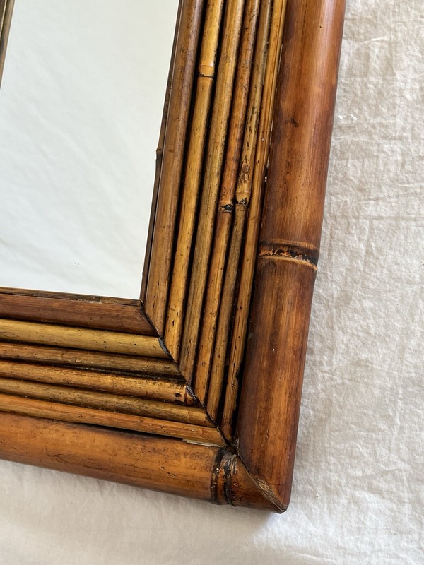 Vintage Bamboo Mirror Rectangular Shape Boho Coastal Chic Style gallery