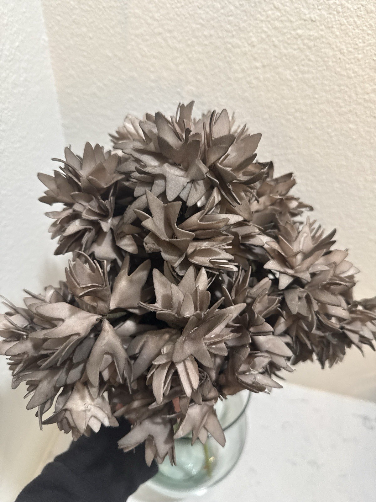 Lot 5 Artificial Flower Stems Rustic Brown White Green Floral Decor 10-15” gallery