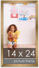 Gold Solid Pine 14×24 Picture Frame with UV Acrylic & Hanging Hardware