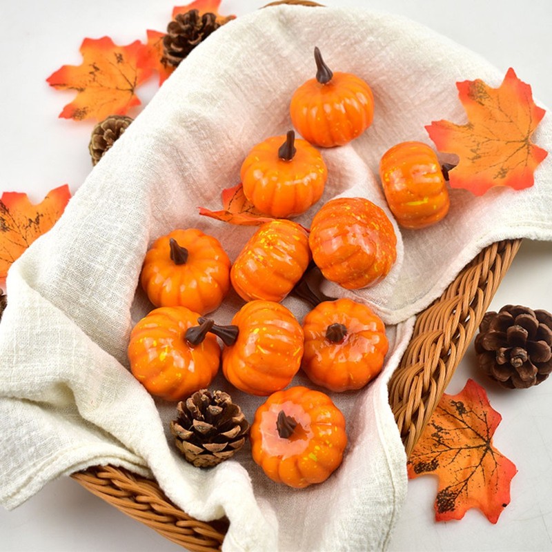 12 Pcs Artificial Pumpkins Small Simulation Vegetable Decorating Thanksgiving gallery