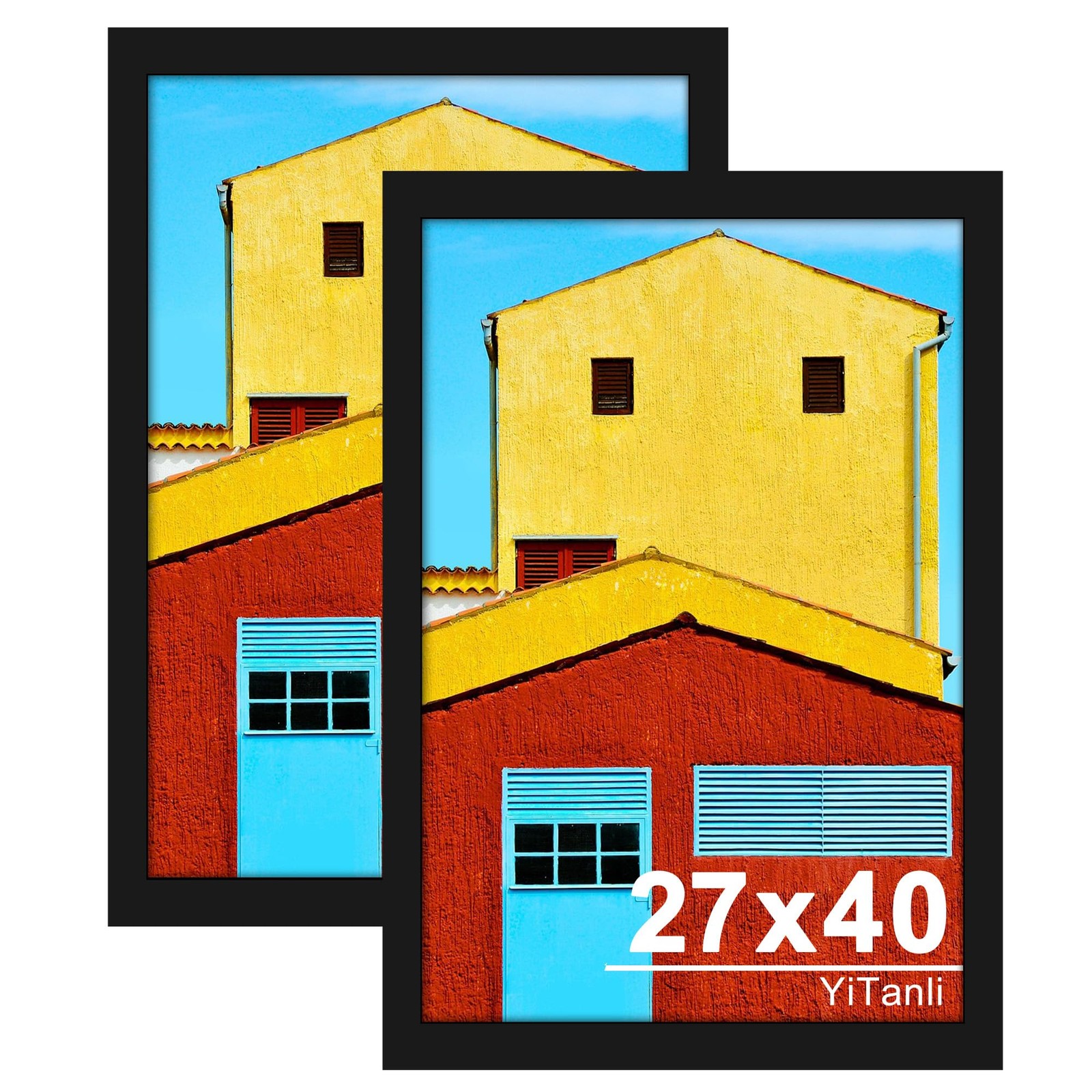 YiTanli 27x40 Inch Poster Frame 2 Pack, Engineered Wood Black Large Picture F... gallery