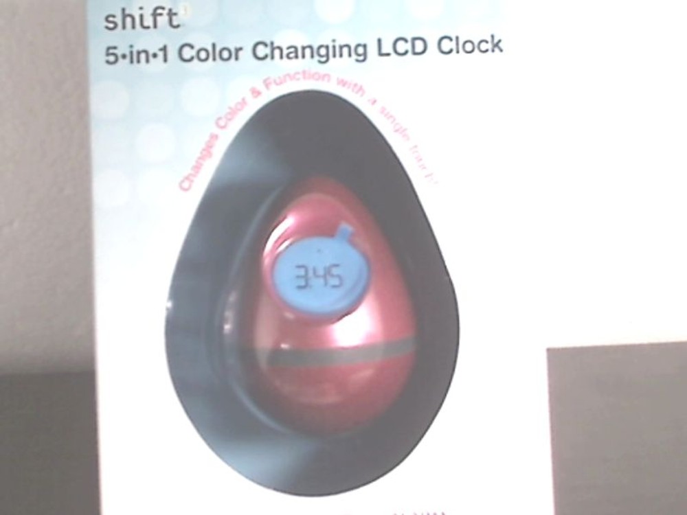 Shift 5 in 1 Color Changing LCD Clock 10329 RED, FREE SHIPPING