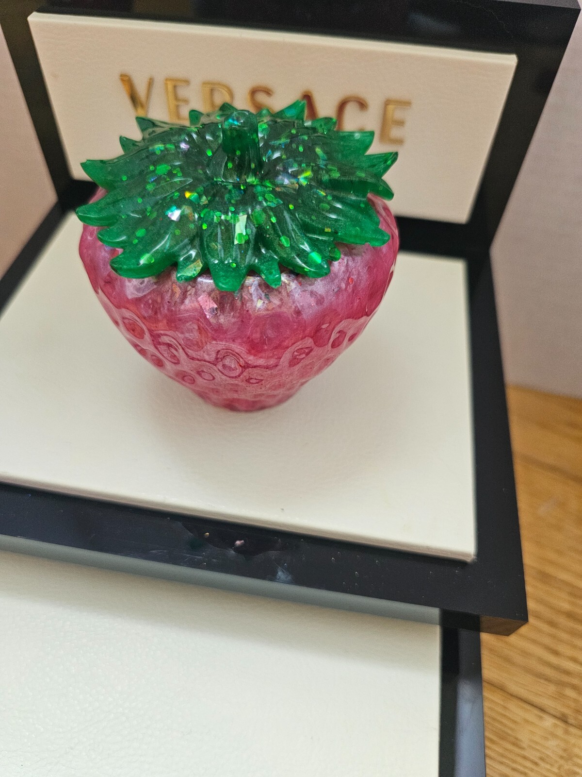 Strawberry with removable Lid Handmade w/ Epoxy Resin. One Of A Kind. Super cute gallery
