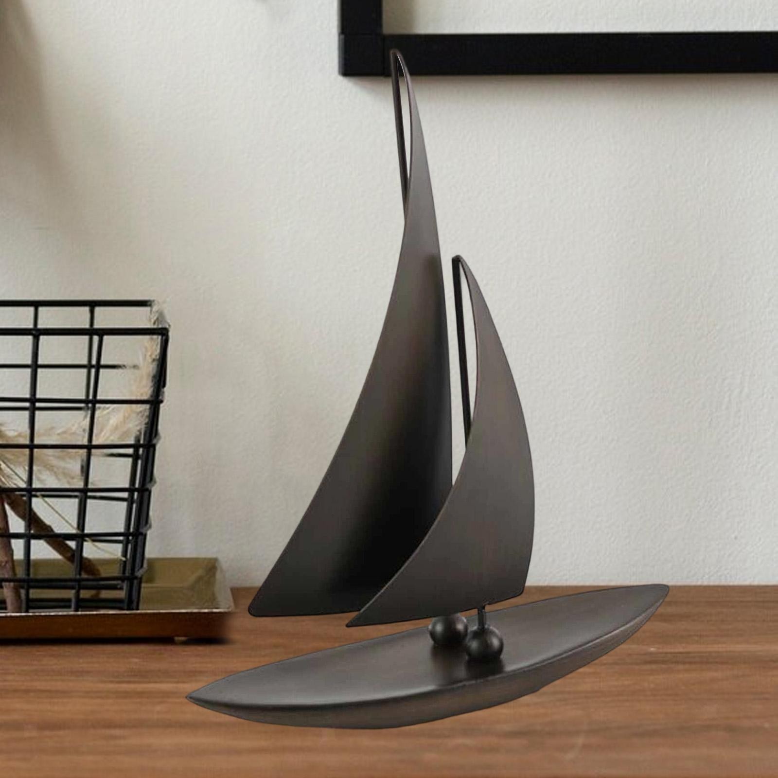 Sailing Boat Statue Ship Model Nautical Ornament Farmhouse Sailboat Figurine gallery