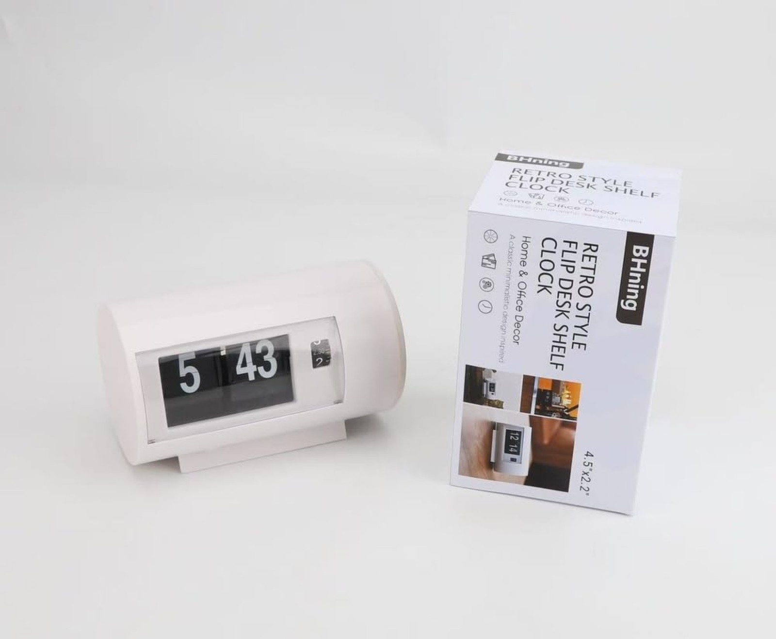 BHning Retro Table Clock Auto Flip Clock 12 Hours AM/PM Format Display Timepi... gallery