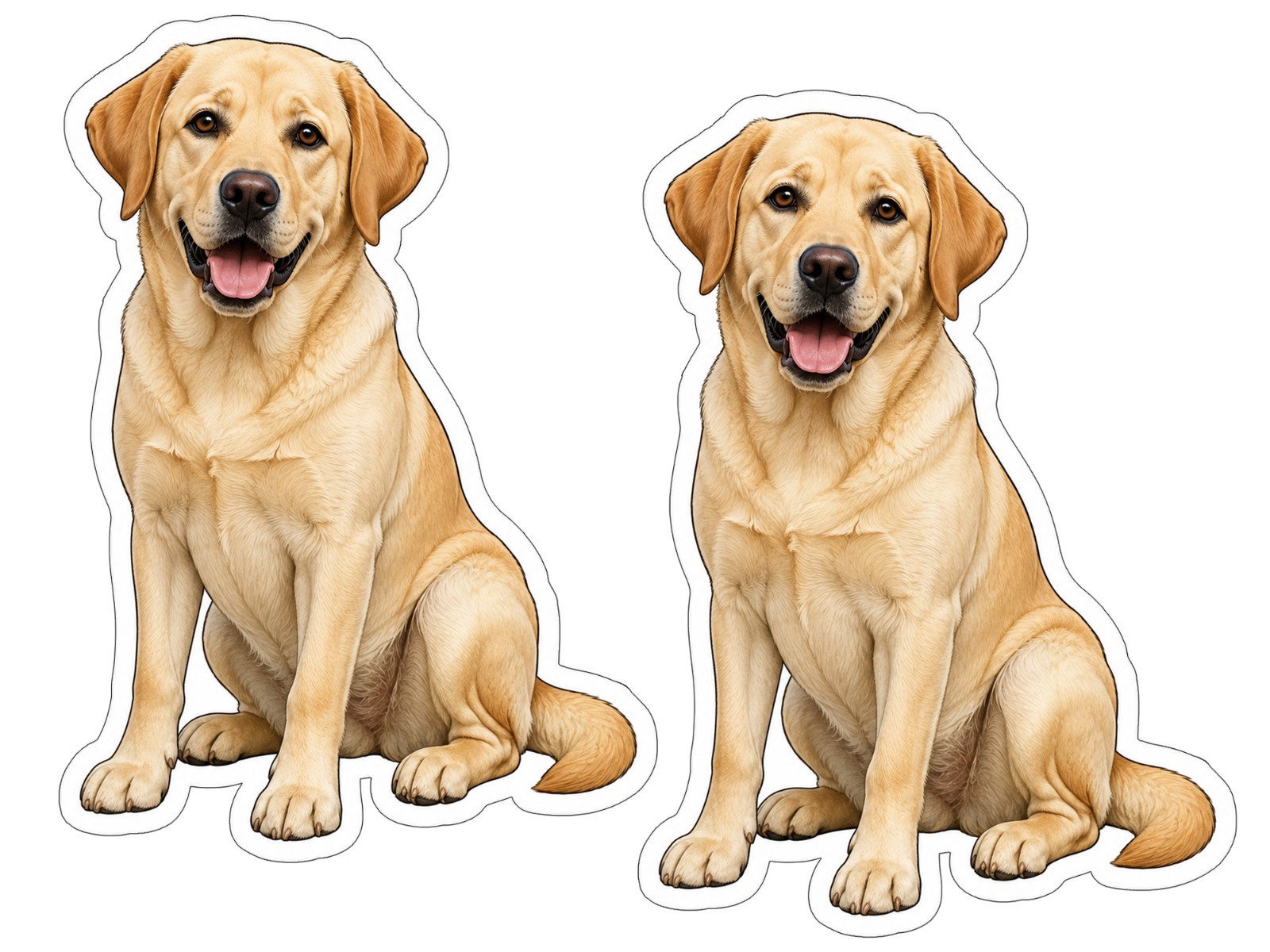 Labrador Retriever Dog Decal Sticker Set of 2 Weather Res. Car Laptop Window gallery