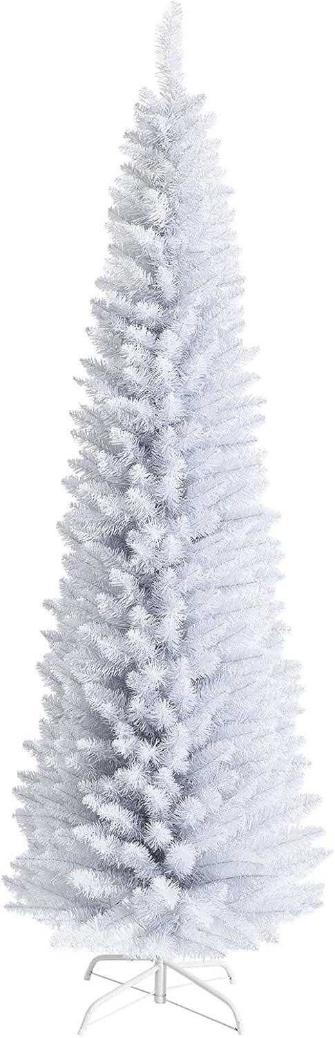 7FT Pencil Christmas Tree, Artificial Slim White Christmas Tree with 436 PVC gallery