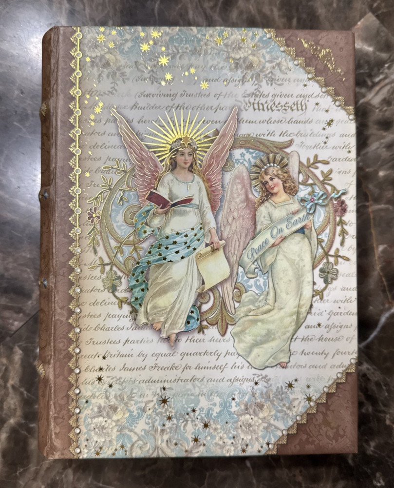Punch Studio Book Box Storage Keepsake Peace on Earth - 8.75" # 99135