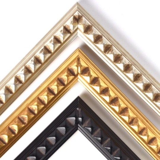 Pyramid Compo Picture Frame Distressed Finish Wood Gothic Home Decor Gold Silver gallery