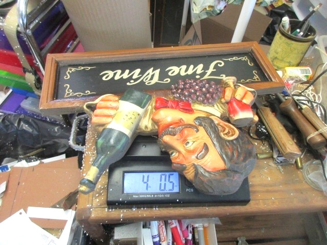 Vintage 3D Chef Wall Hanging Sign "Fine Wine" 18.5”x 13.5”, 4 pounds gallery