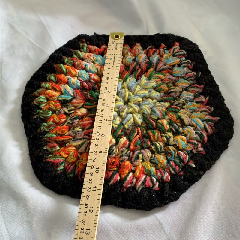 Hexagon Star Shaped Small Lap Blanket with Doily Crochet Homemade multicolored ￼ gallery