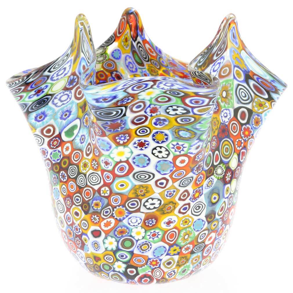 GlassOfVenice Murano Glass Millefiori Fazzoletto Bowl - Multicolor gallery